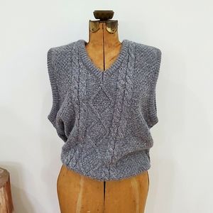 Gray Knit Sweater Vest